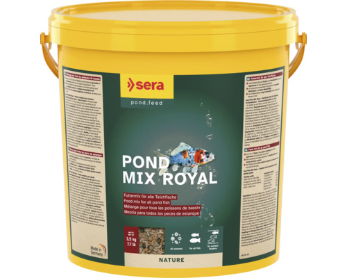 Nourriture pour poissons de bassin sera Pond Mix Royal 21 l (3,5 kg) mélange à base de flocons, granulés et gammares