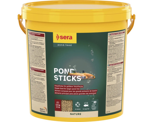 Teichfischfutter sera Pond Sticks 21 L (3,5 kg), Granulat für größere Teichfische