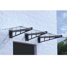 Auvent ARON en appentis Calais verre de sécurité feuilleté 200x105 cm anthracite sans profilé de raccordement mural