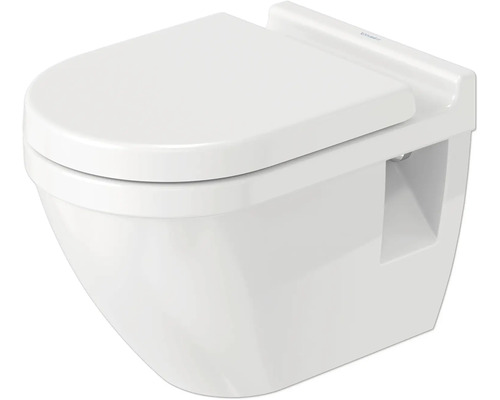 Wand-Tiefspül-WC aus Sanitärkeramik mit geschlossenem Spülrand und WC-Sitz