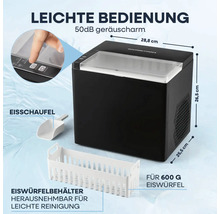 Gourmetmaxx Eiswürfelmaschine mit Eisschaufel und Eiswürfelbehälter