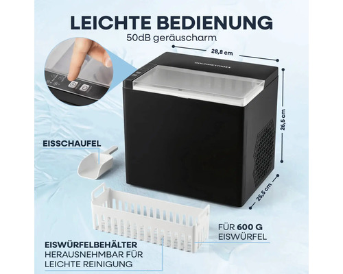 Gourmetmaxx Eiswürfelmaschine mit Eisschaufel und Eiswürfelbehälter