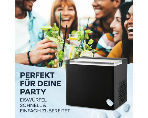 Eiswürfelmaschine vor Partykulisse