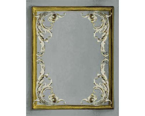 Miroir rectangulaire avec cadre doré et ornements décoratifs