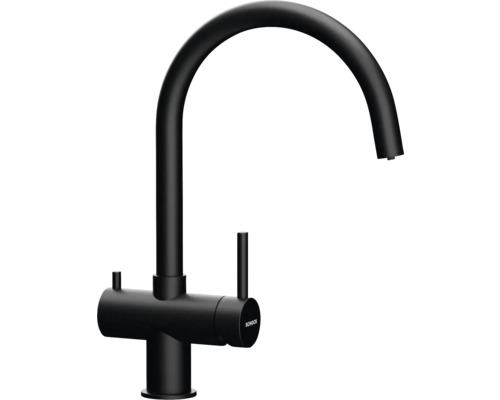 Mitigeur de cuisine Schock avec fonction de filtre ARES puro satiné sans filtre 561027PUR Robinet de cuisine noir avec bec haut de Schock