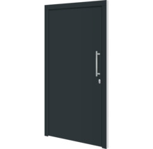 ARON HaustürBasic 3101 Aluminium-Kunststoff-Verbund RAL 7016 anthrazitgrau 1000x2000 mm beidseitig flügelüberdeckend DIN Rechts inkl.Stoßgriffset,Innendrücker in Edelstahl,Profilzylinder mit 3 Schlüsseln