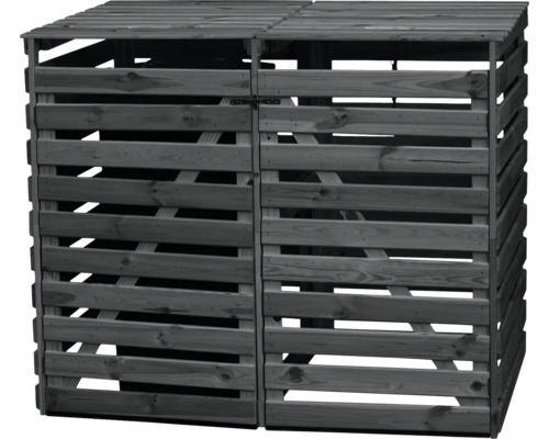 Double abri de jardin en bois avec aspect lamelles pour l''extérieur