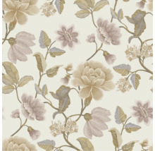 Papier peint à fleurs avec fleurs et feuilles