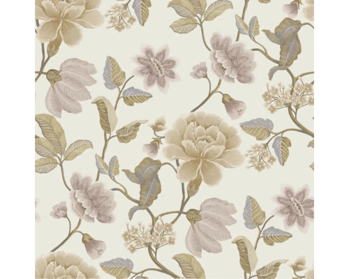 Papier peint à fleurs avec fleurs et feuilles