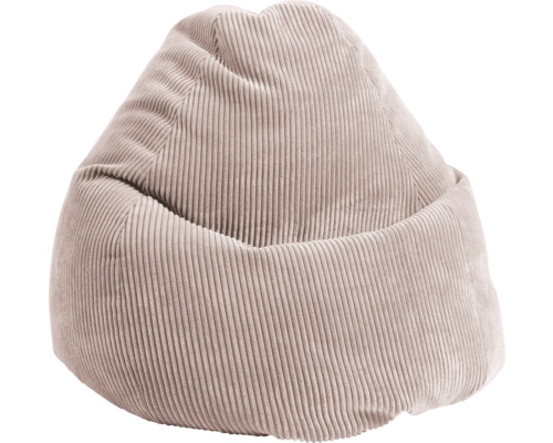 Pouf coussin Sitting Point Beanbag Shara XL Rib env. 220 litres rose 70x110 cm Pouf en velours côtelé