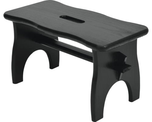 Marchepied noir en bois avec poignée