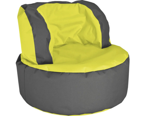 Gelb grauer Sitzsack mit Rückenlehne