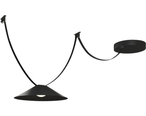 Luminaire suspendu avec câble textile et fixation au plafond