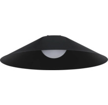 Suspension noire de forme conique avec source de lumière