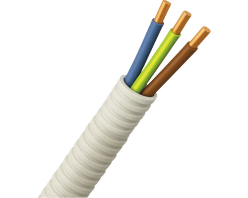 Tube flexible précâblé PROFILE 16 mm 5/8" gris 25 mètres (3x2.5 mm²) Tube ondulé avec trois fils de cuivre isolés