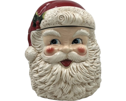 Boîte à biscuits Lafiora Père Noël en céramique 23,2 x 22 x 27 cm rouge blanc Boîte à biscuits Père Noël en céramique