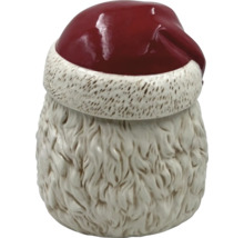 Bocal de stockage Père Noël avec barbe et bonnet rouge