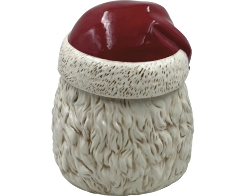 Bocal de stockage Père Noël avec barbe et bonnet rouge
