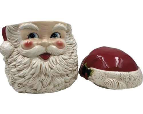 Boîte à biscuits Père Noël avec couvercle amovible