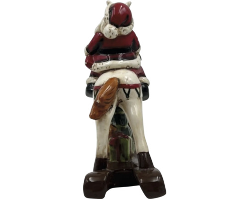 Dekoratives Santa Claus Schaukelpferd aus Keramik