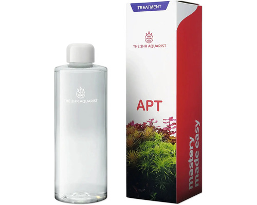 The 2hr Aquarist APT Aquariumwasseraufbereitung in Flasche und Verpackung
