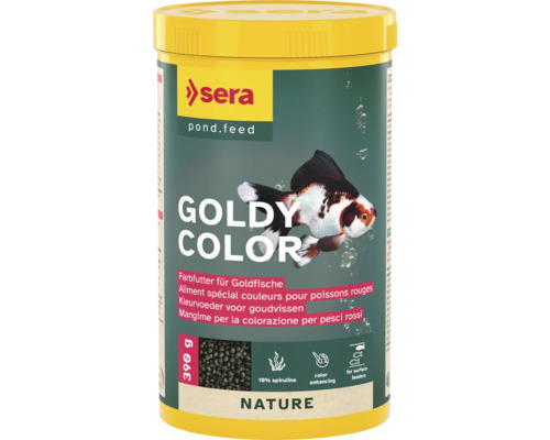 Nourriture pour poissons rouges sera Goldy Color 1000 ml (390 g), nourriture en flocons, nourriture pour poissons de bassin, aliment spécial couleurs