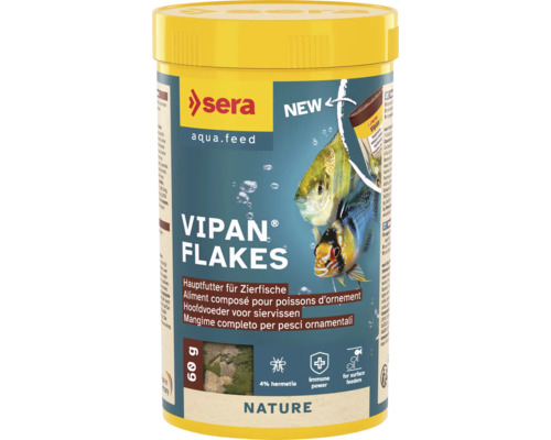 Fischfutter sera Vipan Flakes 250 ml (60 g), Hauptfutter, Flockenfutter