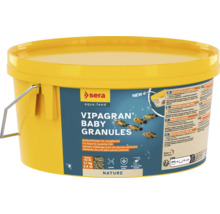 Sera Vipagran Baby Granules aliment d''élevage pour jeunes poissons dans un seau jaune
