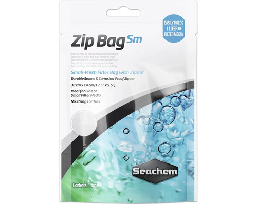 Filtermedienbeutel Seachem Zip Bag Netzbeutel S ca. 32 x 14 cm, für ca. 1 L, , Maschenweite ca. 1,1 mm Seachem Filterbeutel mit Reißverschluss, 32 x 14 cm