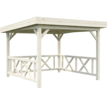 Pavillon en bois avec structure en poutres de bois