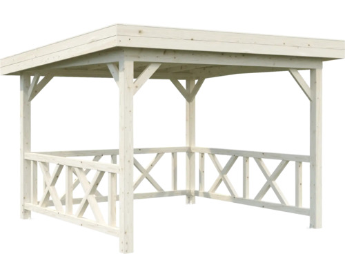 Pavillon en bois avec structure en poutres de bois