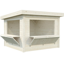 Kiosque en bois avec comptoirs pliants pour le jardin