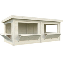 Kiosque en bois avec volets de vente