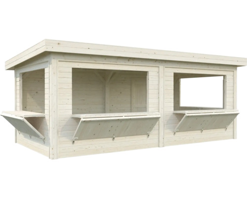 Kiosque en bois avec volets de vente