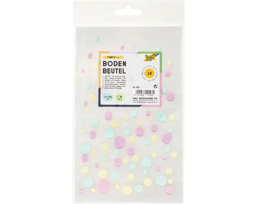 Bodenbeutel mit Punktmuster, Größe 14,5 x 23,5 cm