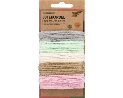 Corde de jute dans différentes nuances pastel, longueur 20 mètres
