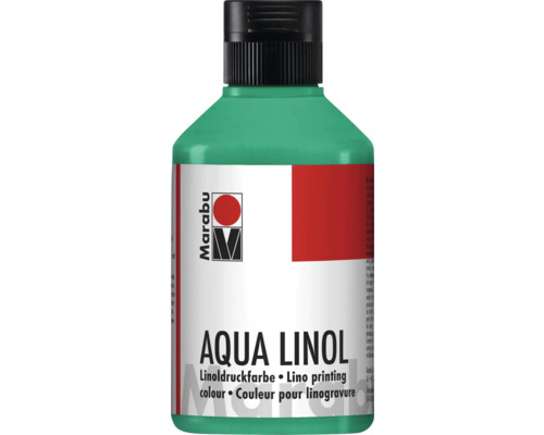 Peinture pour linogravure Marabu à base d'eau bleu vert 097 250ml Bouteille d''encre de linogravure Aqua