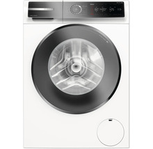 Machine à laver blanche avec hublot et panneau de commande