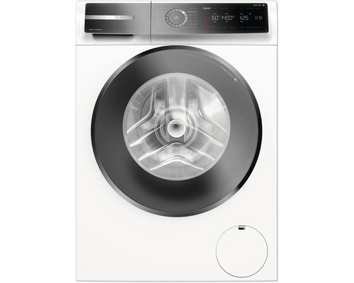 Machine à laver blanche avec hublot et panneau de commande