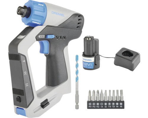 Ensemble perceuse-visseuse sans fil Dremel avec foret, jeu d’embouts, batterie et chargeur