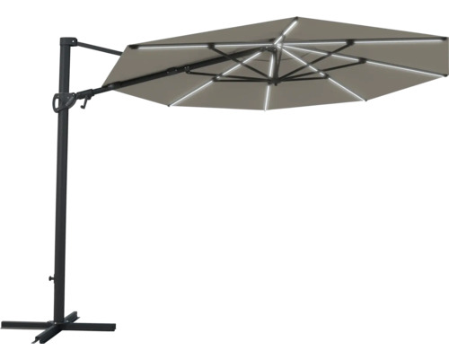 Freischirm mit LED-Beleuchtung für den Garten oder die Terrasse
