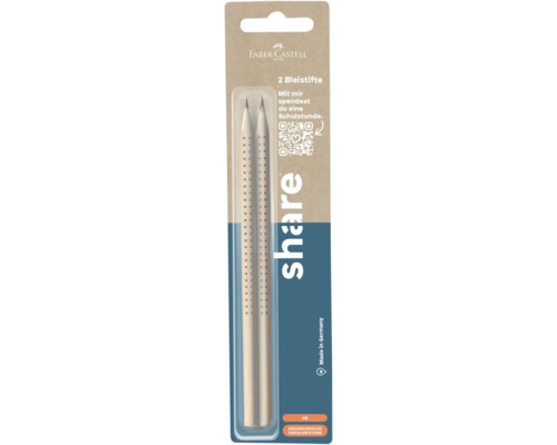 Paquet de deux crayons Faber-Castell avec une forme triangulaire ergonomique