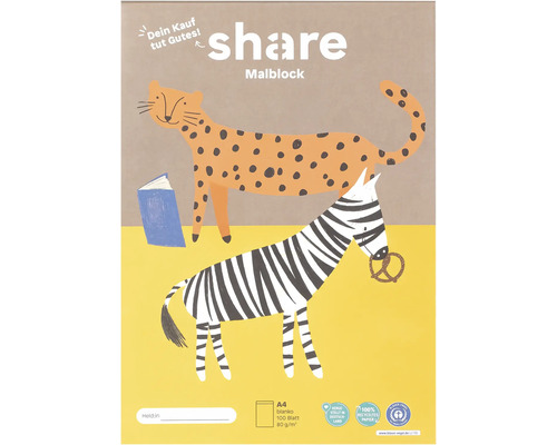 Share Malblock A4 mit Tiermotiven
