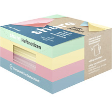 Quadratischer Block mit Haftnotizen aus Recyclingpapier