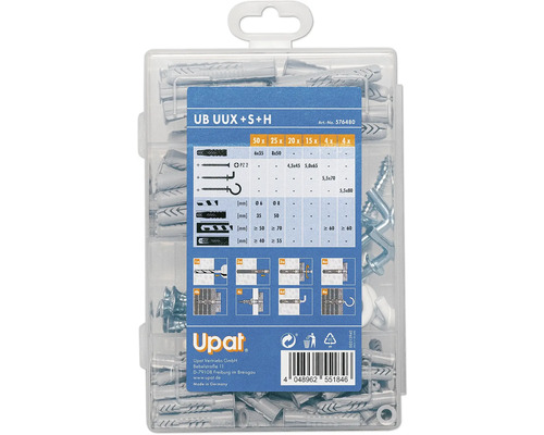 Boîte de fixation universelle Upat avec vis et crochets