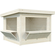 Kiosque en bois avec volets de vente