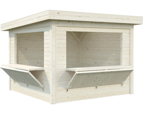 Kiosque en bois avec volets de vente