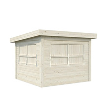 Kiosque de jardin en bois avec fenêtre fermée