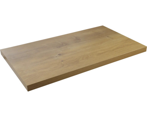 Plan de toilette Differnz 81 x 46 cm chêne sans découpe Planche en bois