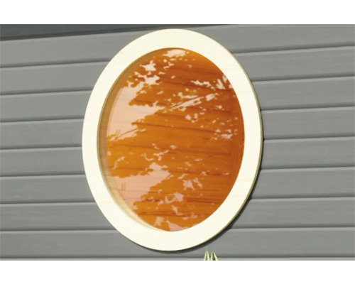 Rundes Fenster aus Holz